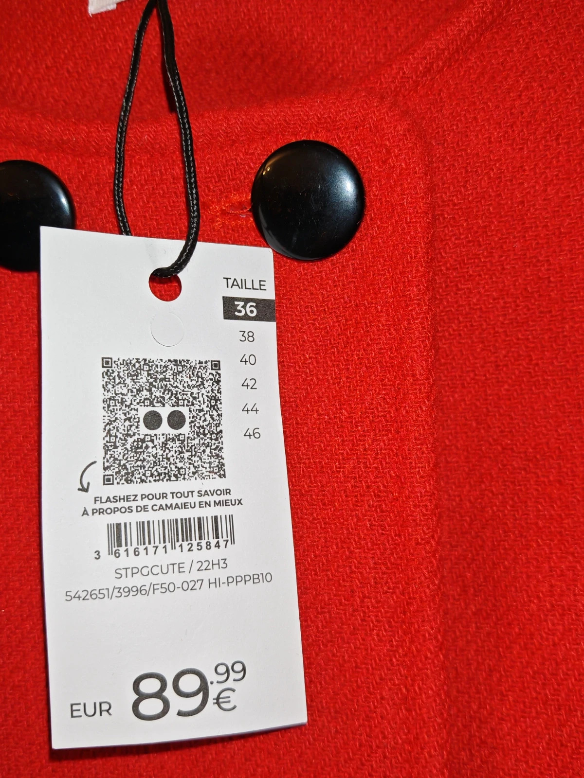 Manteau Camaïeu Rouge – Neuf avec étiquette – Taille 36 – Camaïeu – taille S / 36 / 8 3