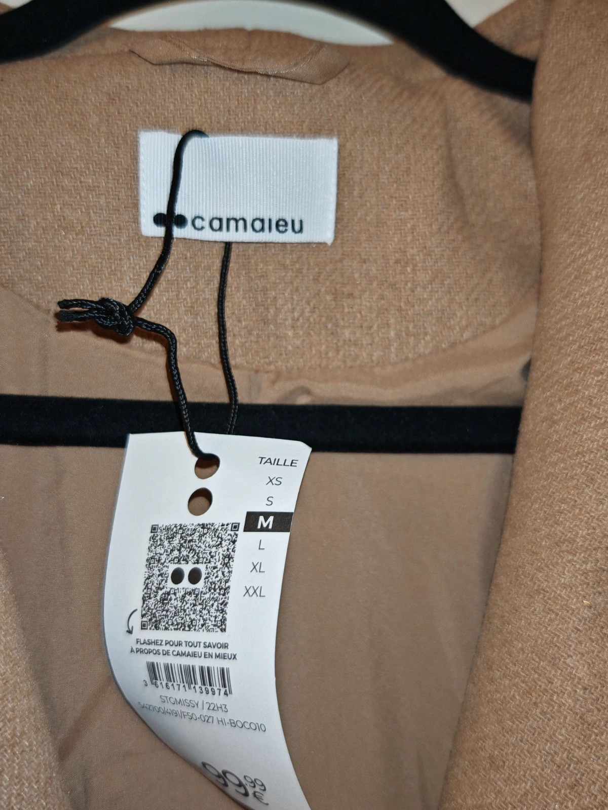 Manteau long Camaïeu Camel – Neuf avec étiquette – Taille M – Camaïeu – taille M / 38 / 10 4