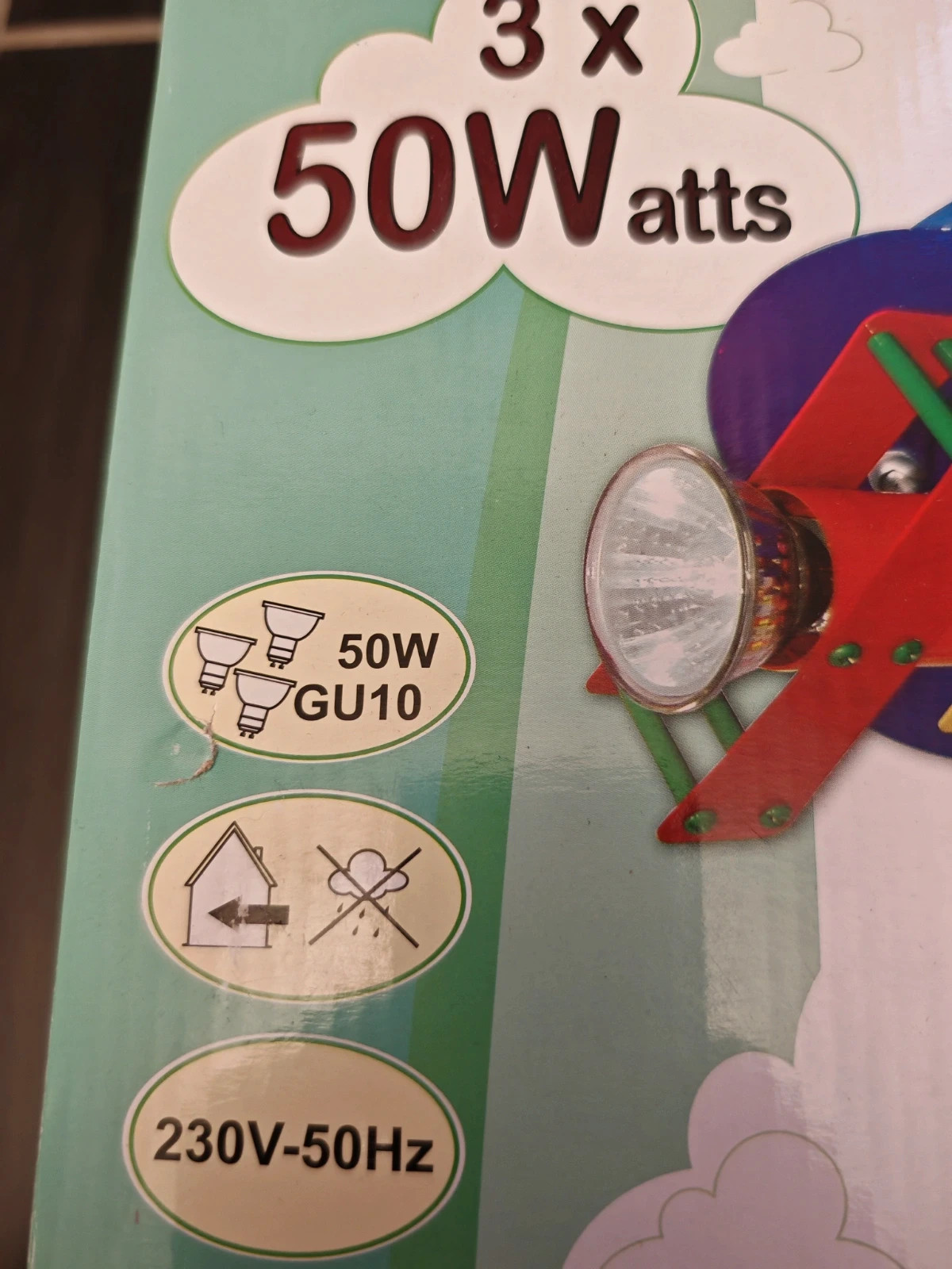 Lot de 2 luminaires enfant: Avion – Plafonnier 3 spots + Réglette 2 spots GU10 4