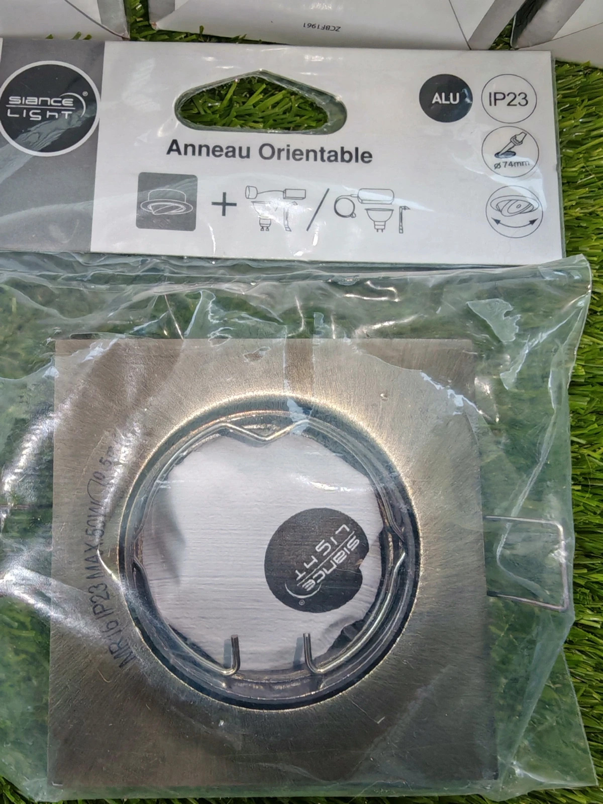 Lot de 3 kits spot LED GU10 2W + 1 anneau orientable alu – Neufs 3