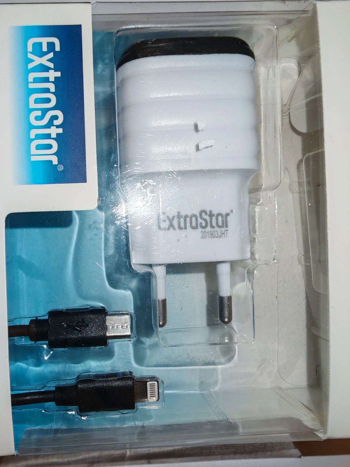 Chargeur secteur iPhone + câble Lightning 1 m ExtraStar 2.1A – Neuf – Extrastar 3