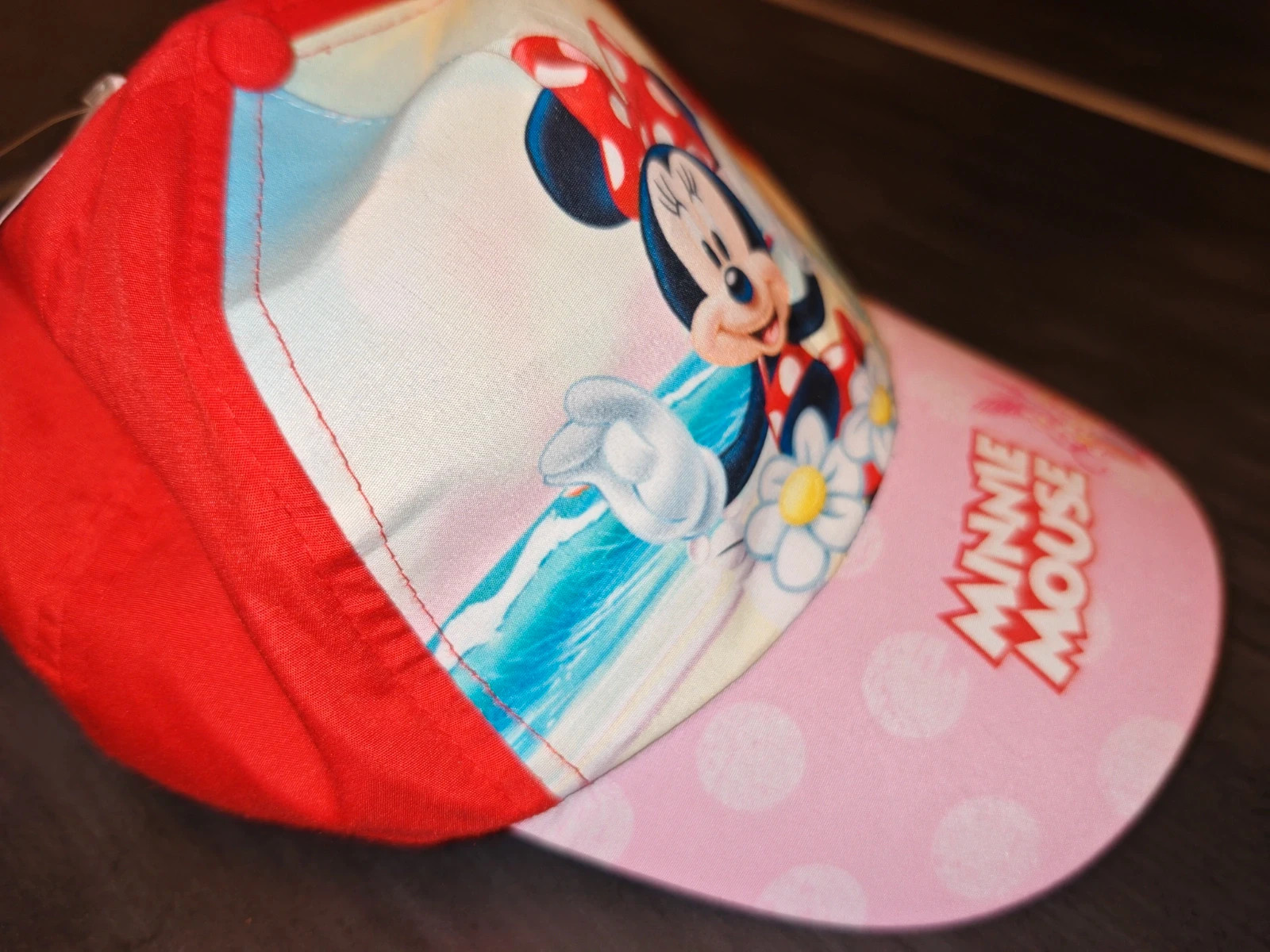 Casquette Disney Minnie Mouse enfant – Rouge/Rose – Neuve avec étiquette – Disney – taille 5-8 ans, 54 cm 3