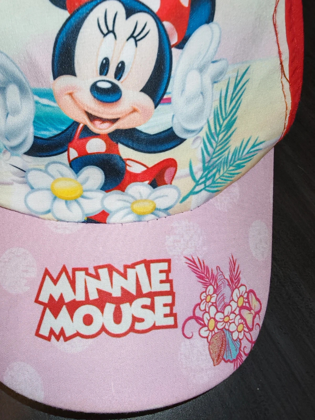 Casquette Disney Minnie Mouse enfant – Rouge/Rose – Neuve avec étiquette – Disney – taille 5-8 ans, 54 cm 2