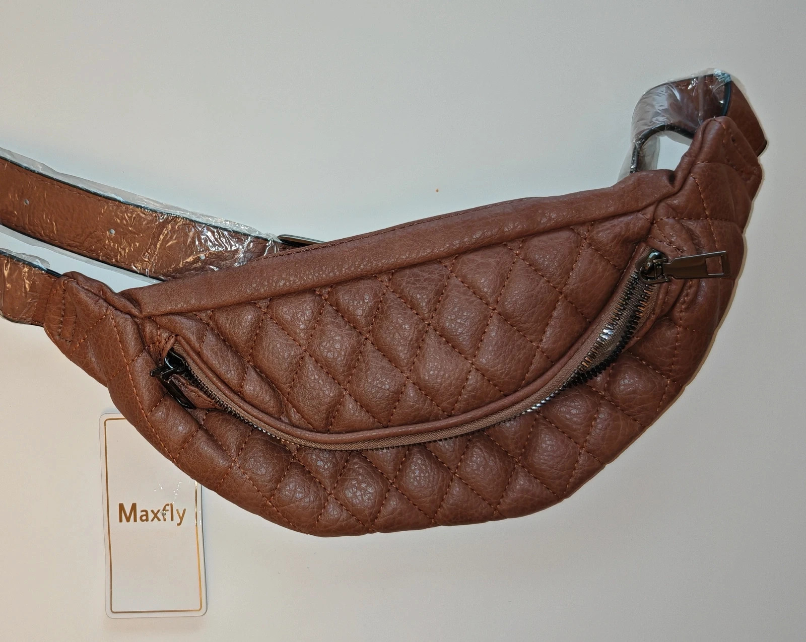 Jolie Sac banane MaxFly matelassé camel