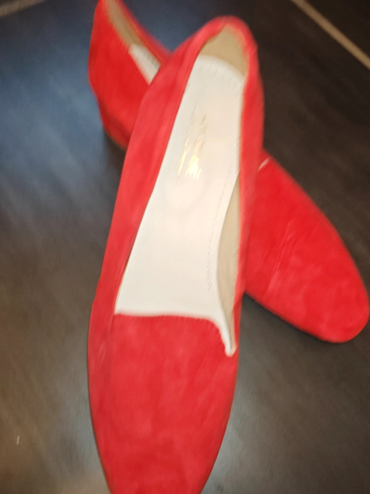 Mocassins André en cuir velours rouge – T.39 – Neufs – André – taille 39 3