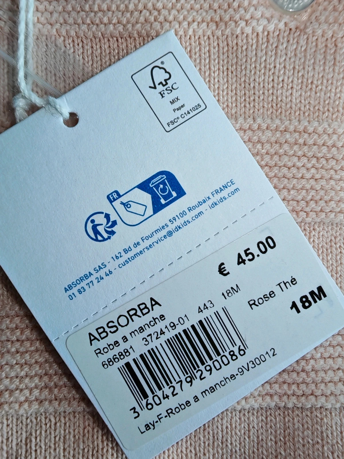 Robe Absorba en maille rose – Neuve – 18 mois – Absorba – taille 12-18 mois / 80 cm 3