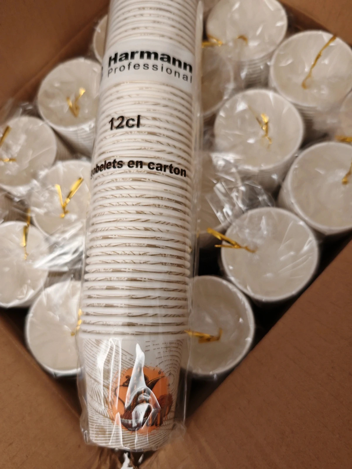 Lot 1000 Gobelets Carton 12cl Harmann Professional NEUF