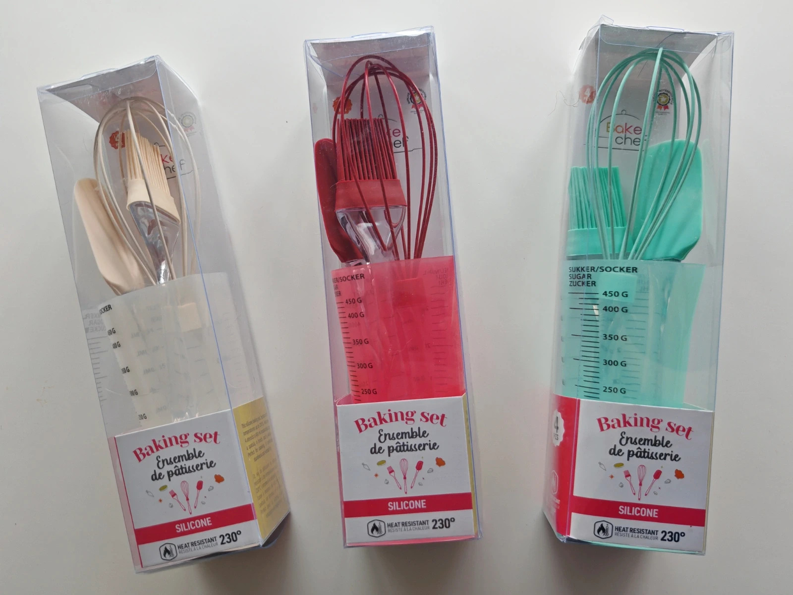 Lot de 3 Kits Pâtisserie Silicone – 3 Couleurs – Neuf