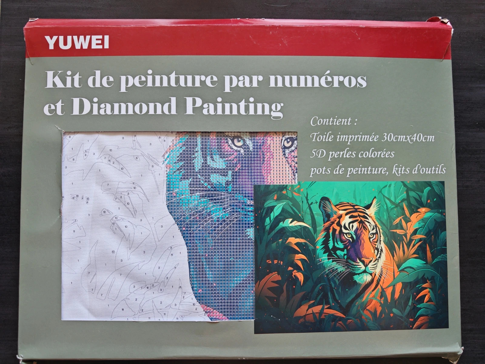 Magnifique Diamond Painting Tigre 30x40 cm - Kit complet