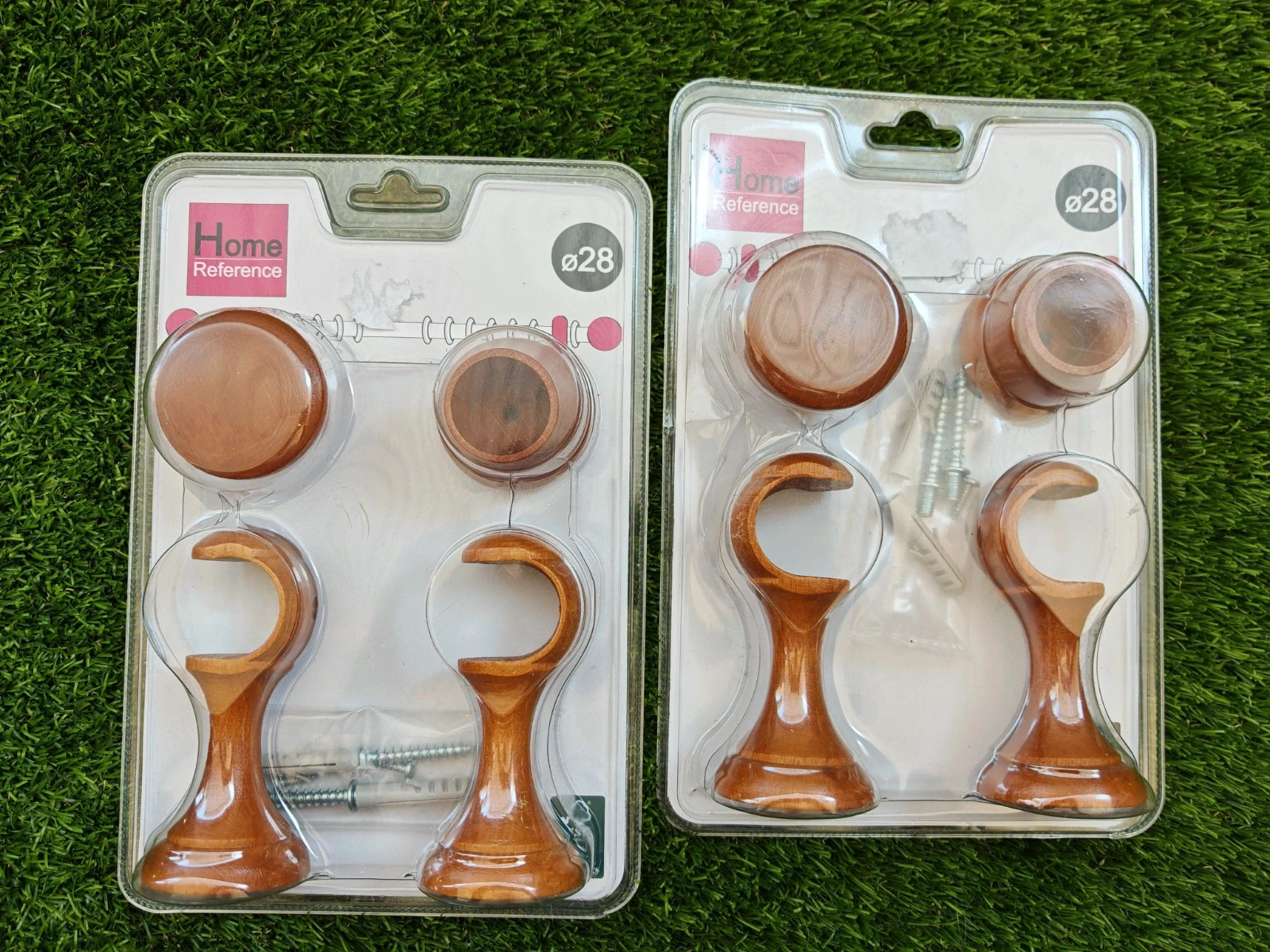 Lot de 2 – supports de tringle à rideaux en bois ø28mm