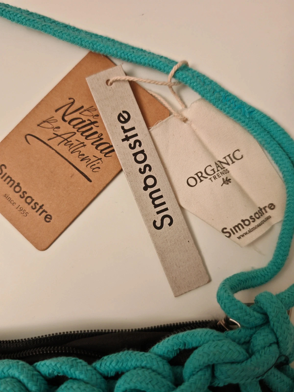 Sac bandoulière Simosastre tressé turquoise – Neuf avec étiquette – Simosastre 4