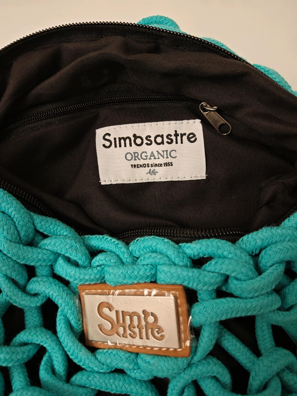 Sac bandoulière Simosastre tressé turquoise – Neuf avec étiquette – Simosastre 5