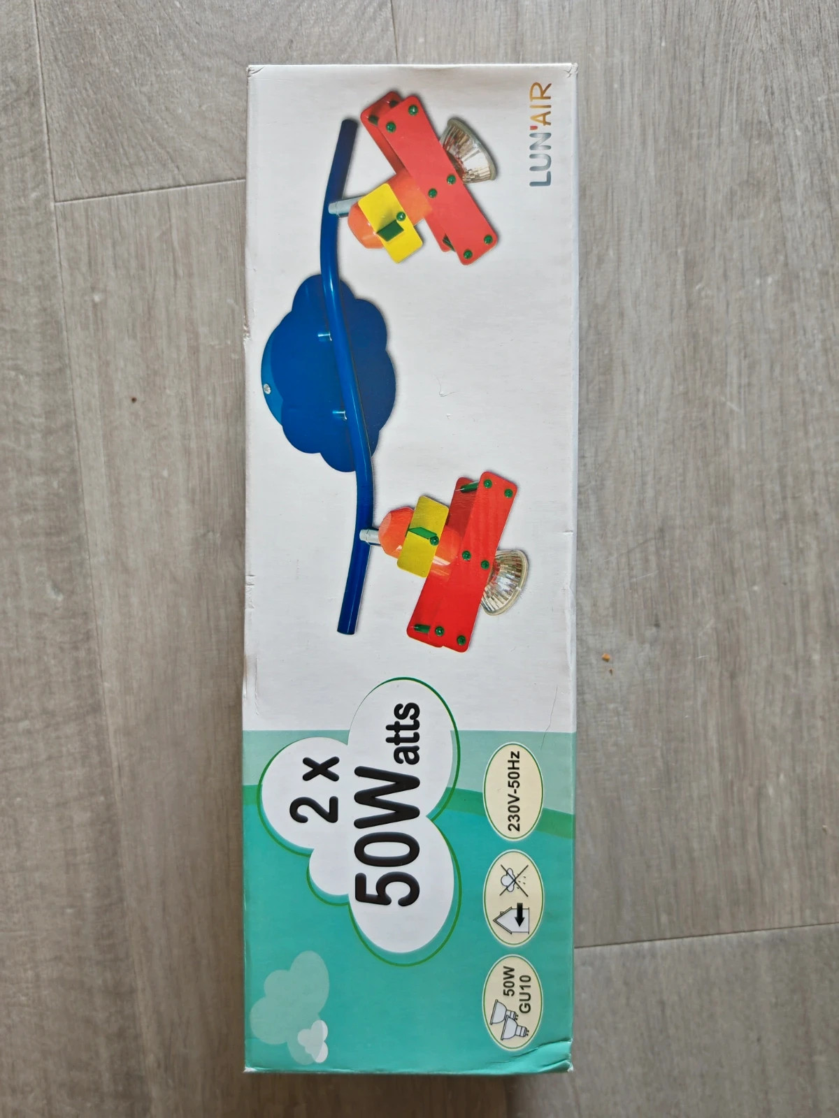 Plafonnier enfant avion 2 spots orientables GU1