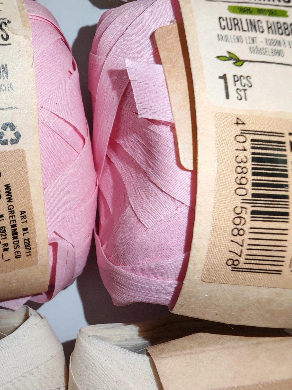 Lot de 6 rubans à boucler Greenminds 12 m – Rose & Crème – Neufs – greenminds 3