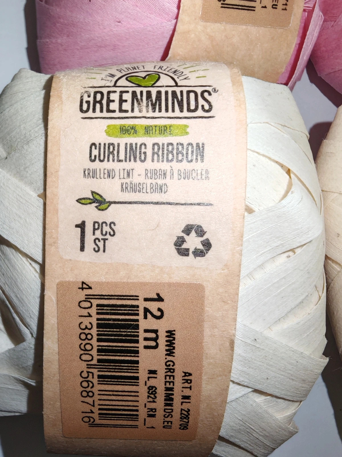 Lot de 6 rubans à boucler Greenminds 12 m – Rose & Crème – Neufs – greenminds 4