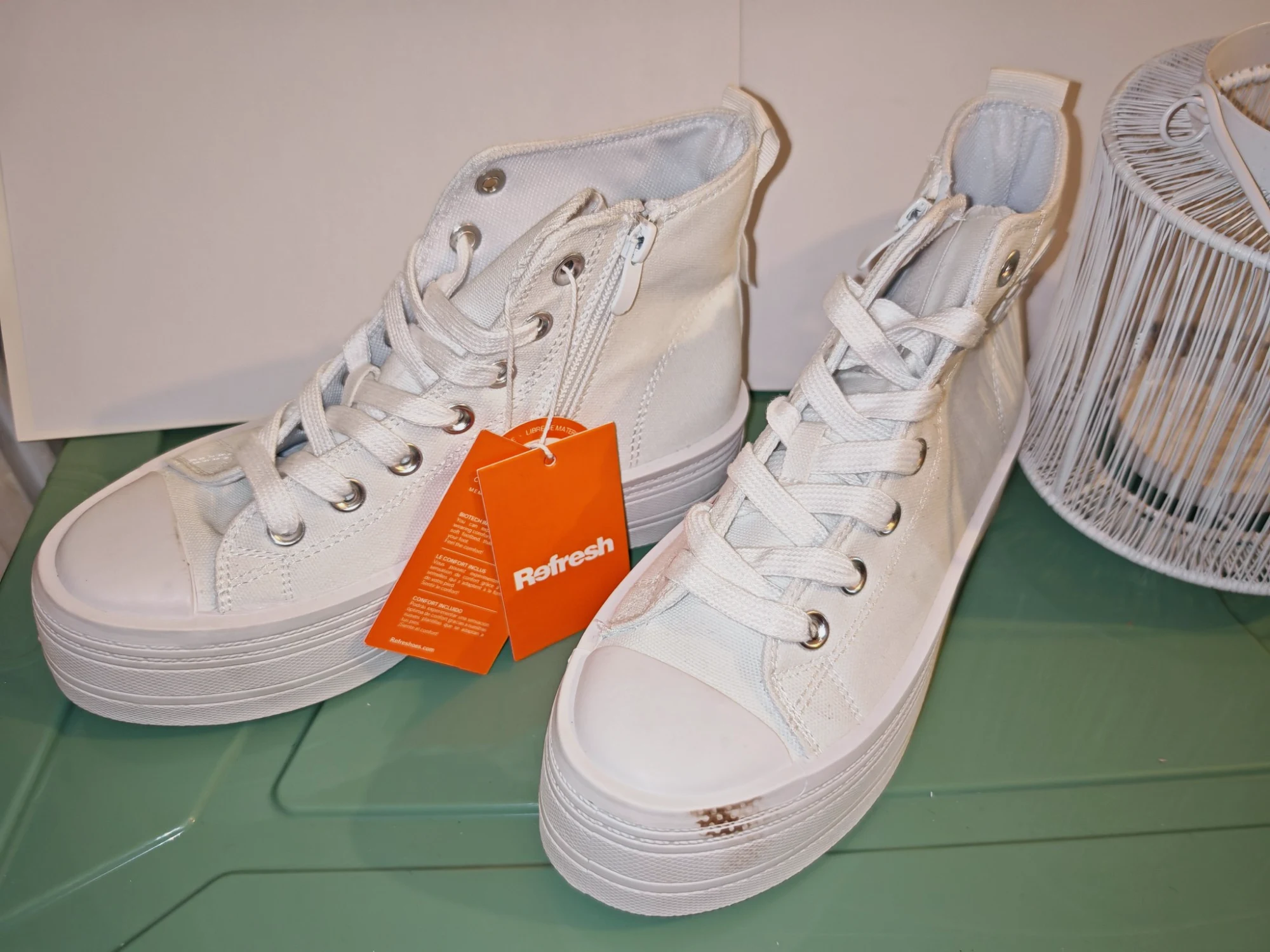 Baskets montantes plateforme Refresh blanches
