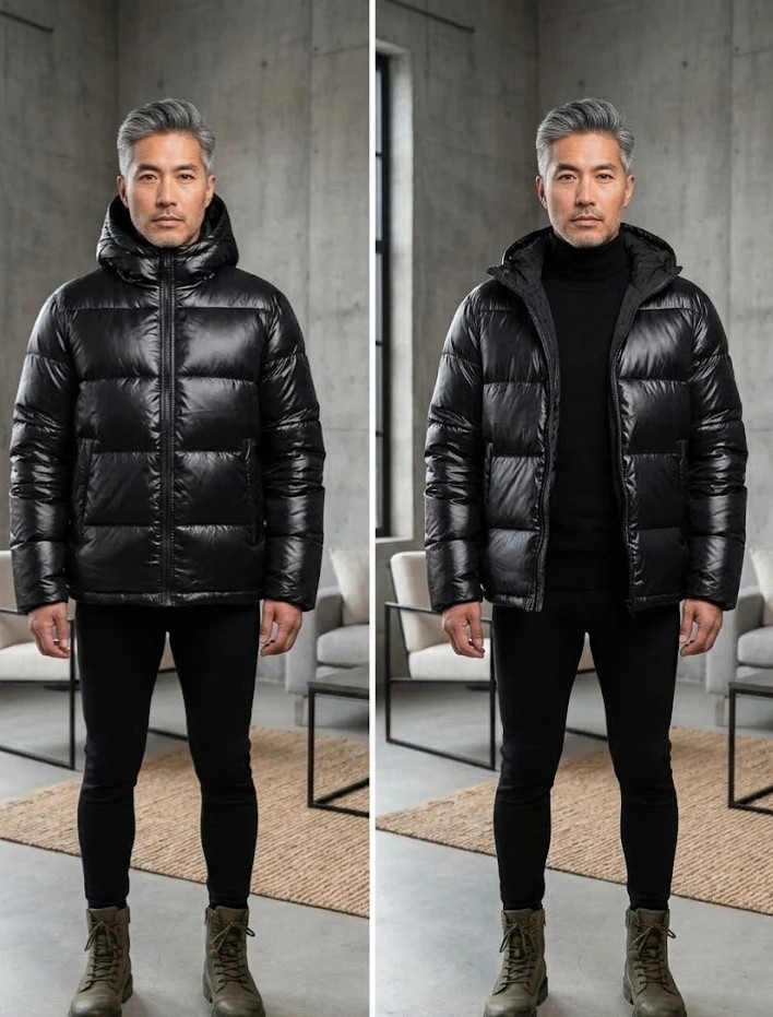 Doudoune épaisse effet vinyle – ASOS – taille L / 40 / 12 3