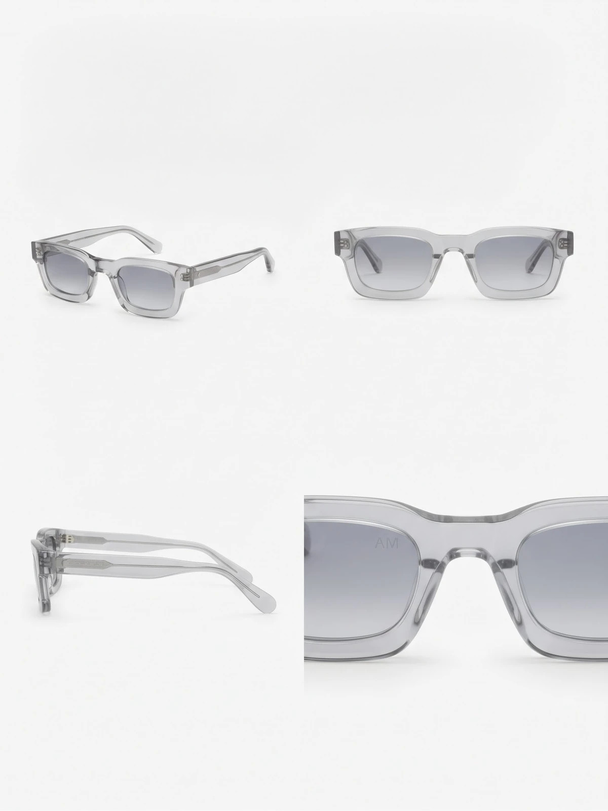 Lunettes de vue / style carré gris transparent 2