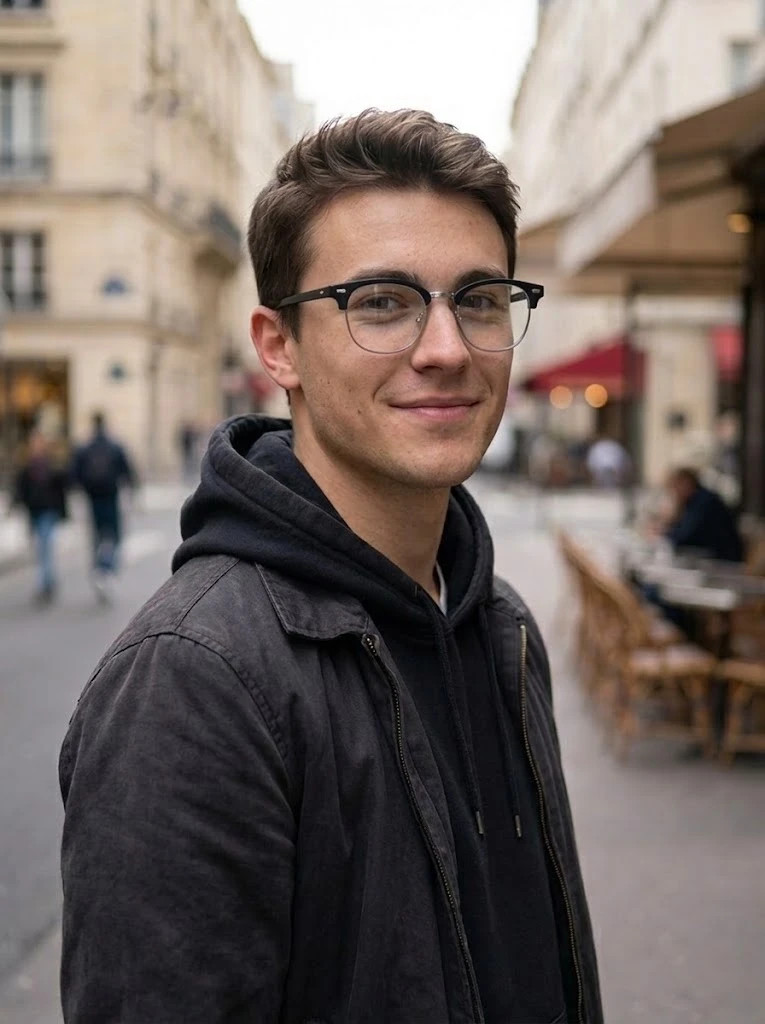 Lunettes style Clubmaster rétro chic • Monture noire et argentée • Verres transparents 3