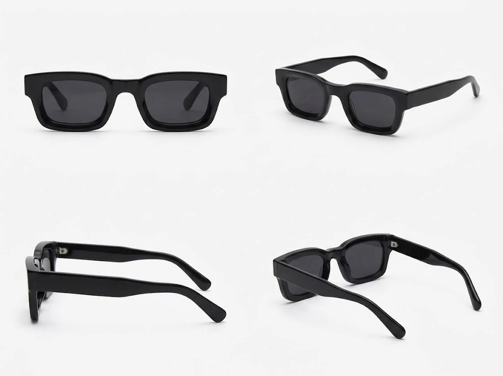 Lunettes de soirée/soleil/chic• Monture carrée épaisse • Unisexe 2