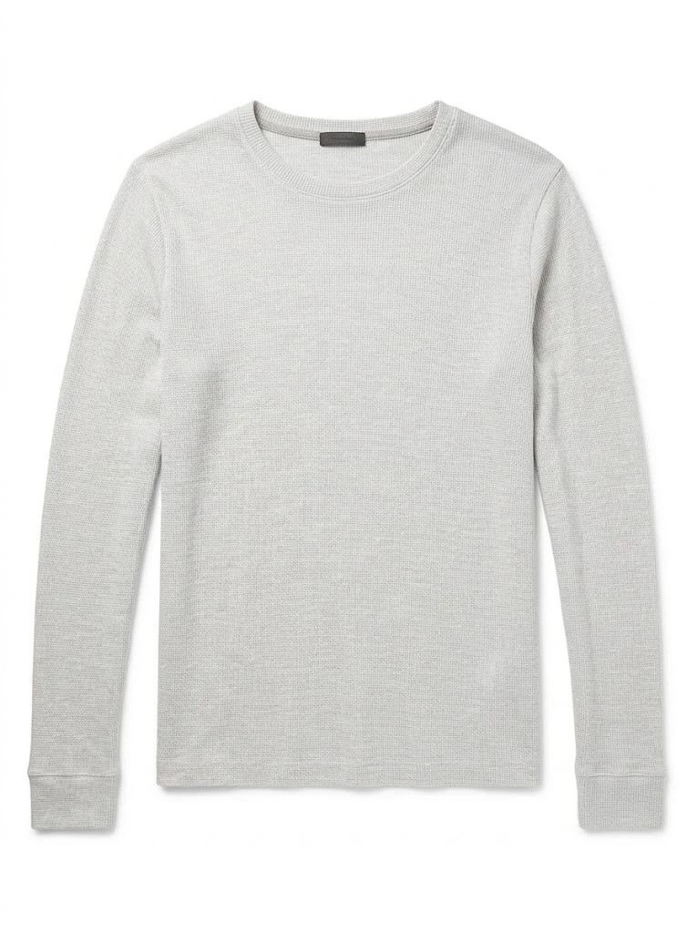 T-shirt manches longues / Pull fin BOSS Slim Fit Gris Clair