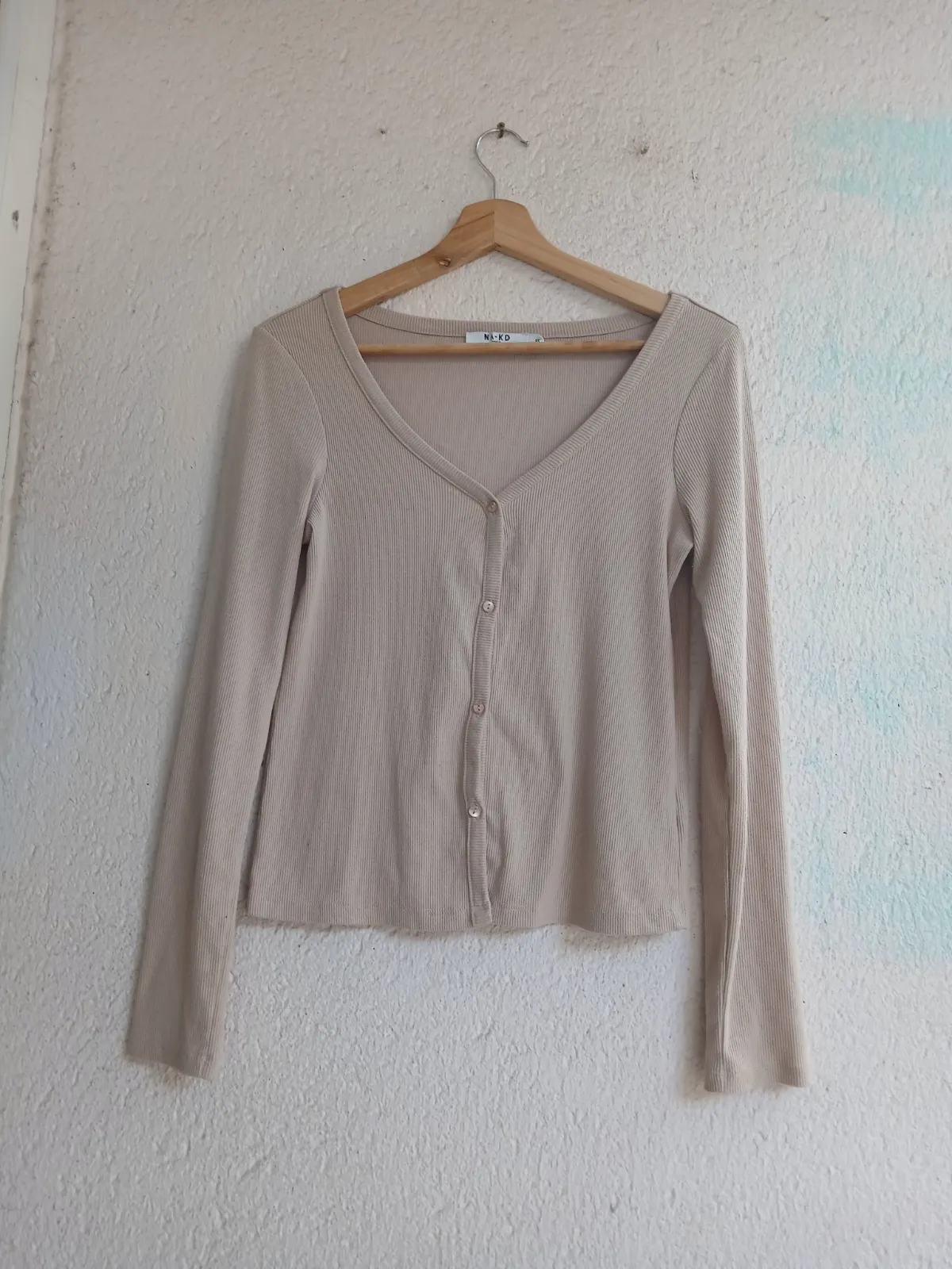Gilet ajusté côtelé beige NA-KD - Taille XS (Très bon état) 