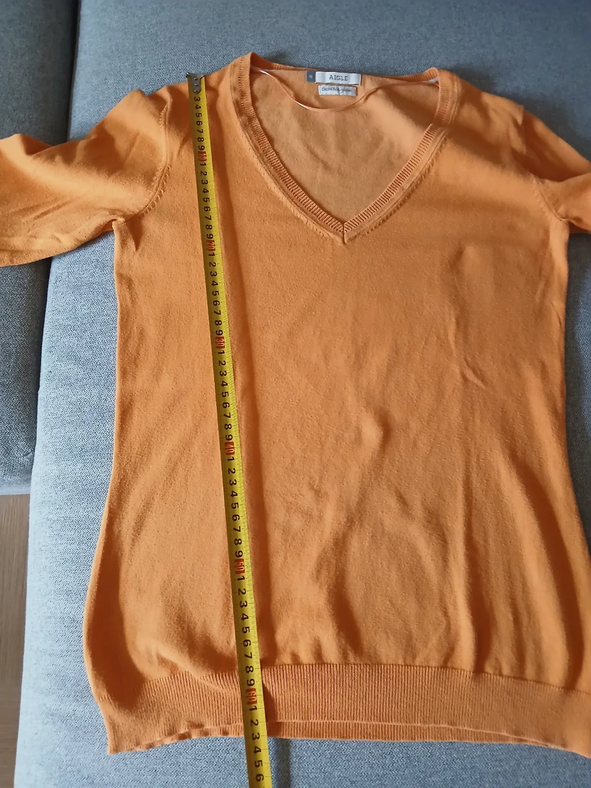 Pull col V Aigle orange taille M, coton bio – Aigle – taille M 9