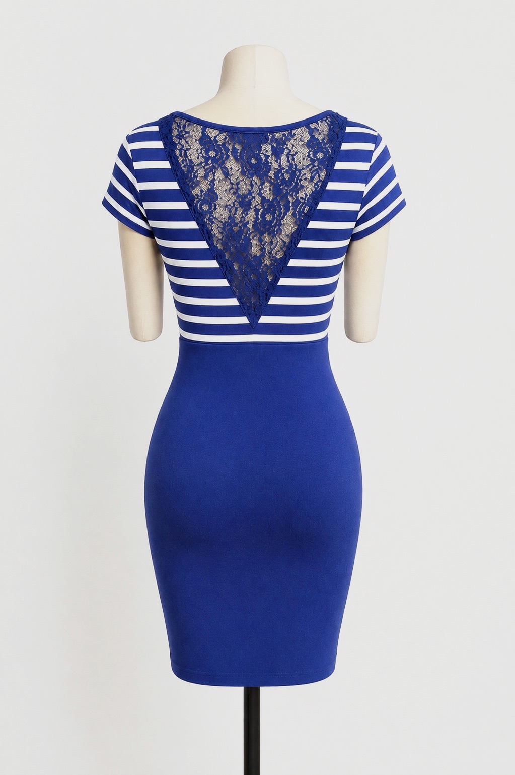 Robe marinière ajustée Melrose bleu marine et blanche - Taille 38 – Melrose – taille M 4