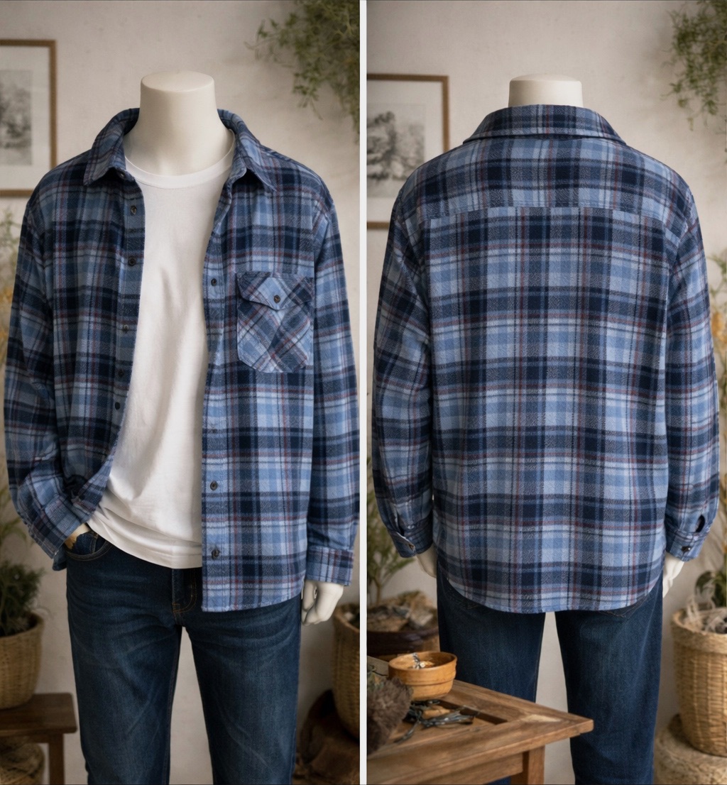 Surchemise polaire à carreaux bleue Blancheporte - Taille 49/50 (XL/XXL) – Blancheporte – taille XXL 3