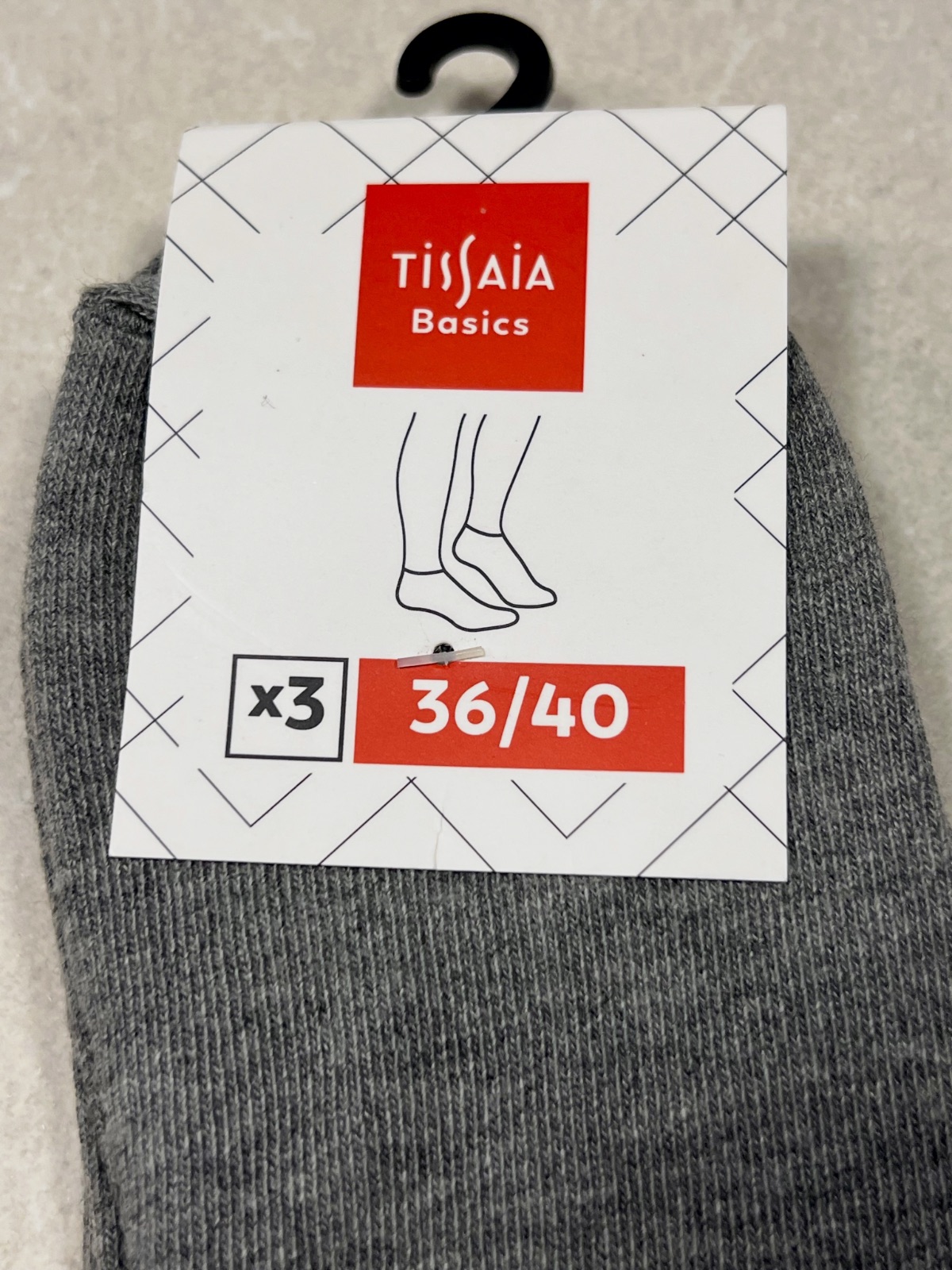 Lot de 6 paires de socquettes grises Tissaia - Neuves - Taille 36/40 – Tissaia – taille M 3