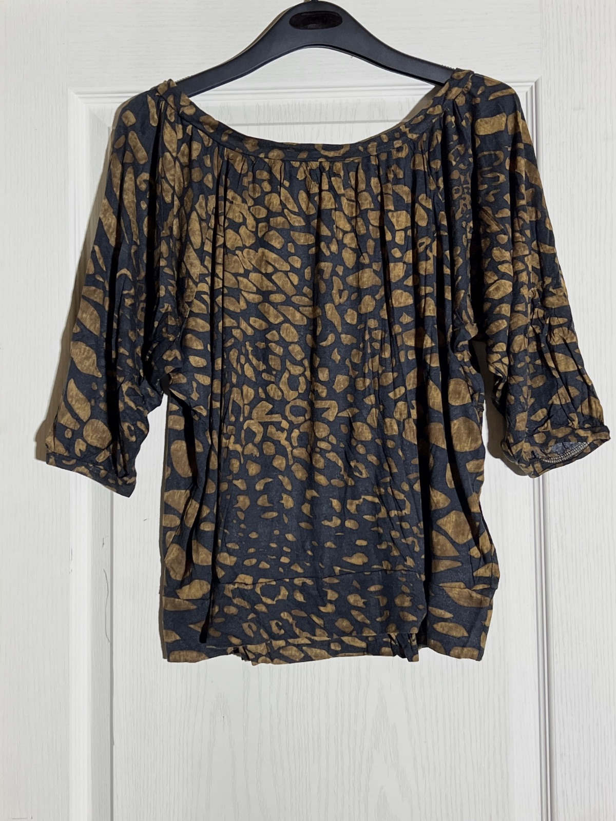Haut / Tunique fluide Bleu Bonheur - Imprimé animal - Taille 38/40 (M) – Bleu bonheur – taille M 2