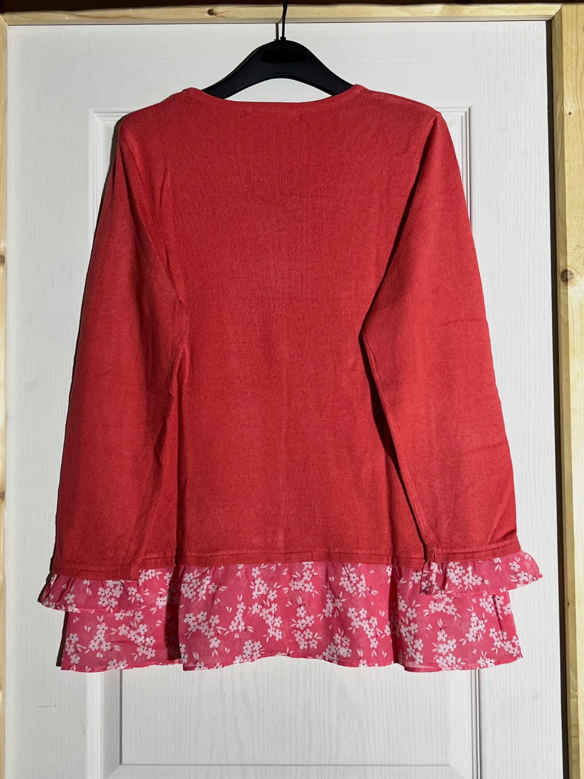 Pulls 2-en-1 rose corail avec volant fleuri – Taille 42/44 – Blancheporte – Blancheporte – taille L 2