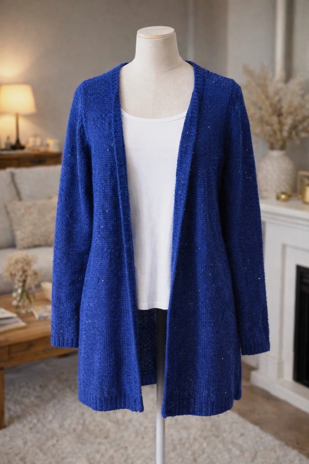 Gilet ouvert bleu électrique pailleté Blancheporte M (38/40) – Blancheporte – taille M 5