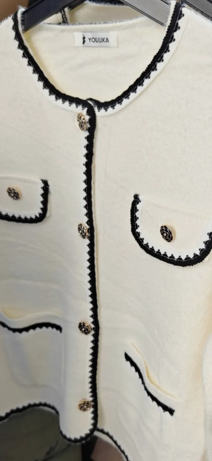 Cardigan noir et blanc – Mode impression – taille Taille unique 3