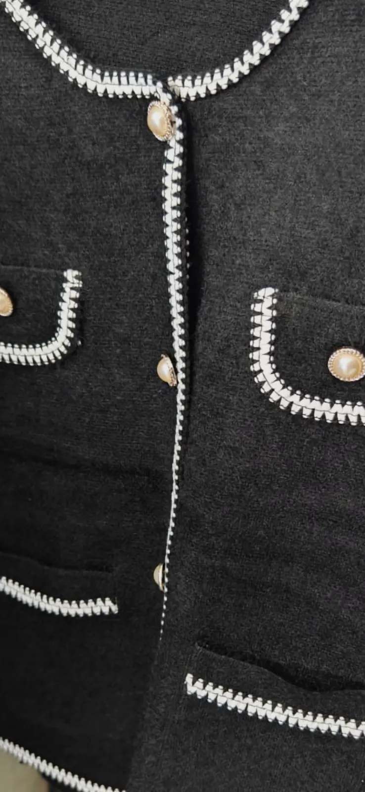 Cardigan noir et blanc – Mode impression – taille Taille unique 2
