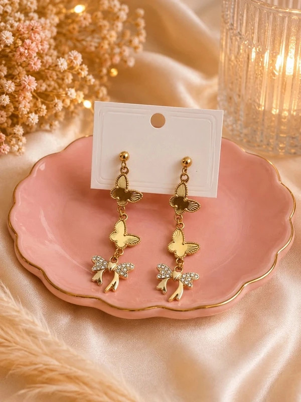 Boucles d’oreilles papillon dorées 🦋🦋Acier inoxydable