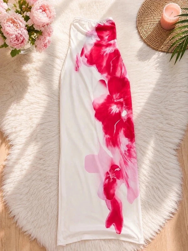 Robe longue moulante avec fente arrière🩷🤍 – Shein – taille S / 36 / 8 2