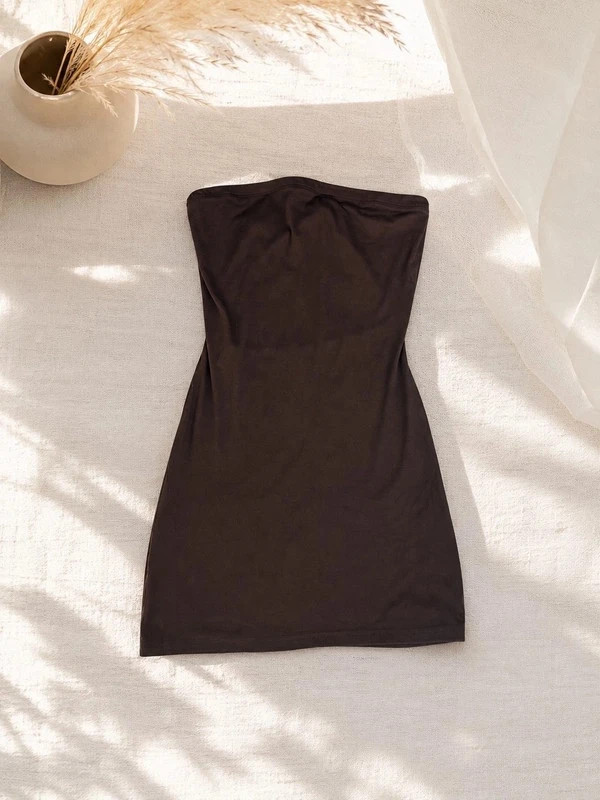 Robe courte marron