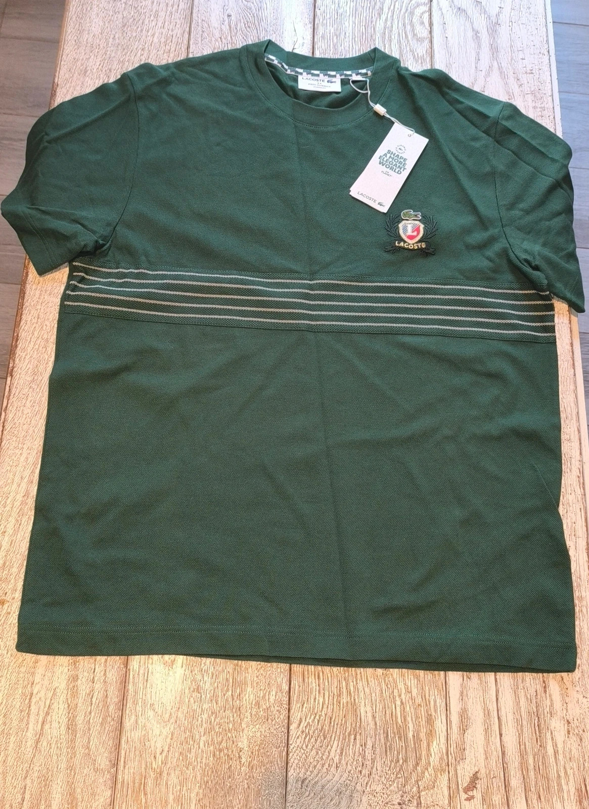 T-shirt Lacoste vert neuf - taille M - collector – Lacoste – taille M 2