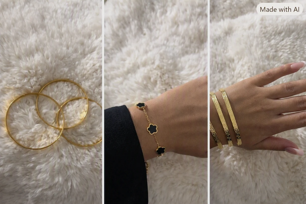 Bracelet doré neuf en acier inoxydable
