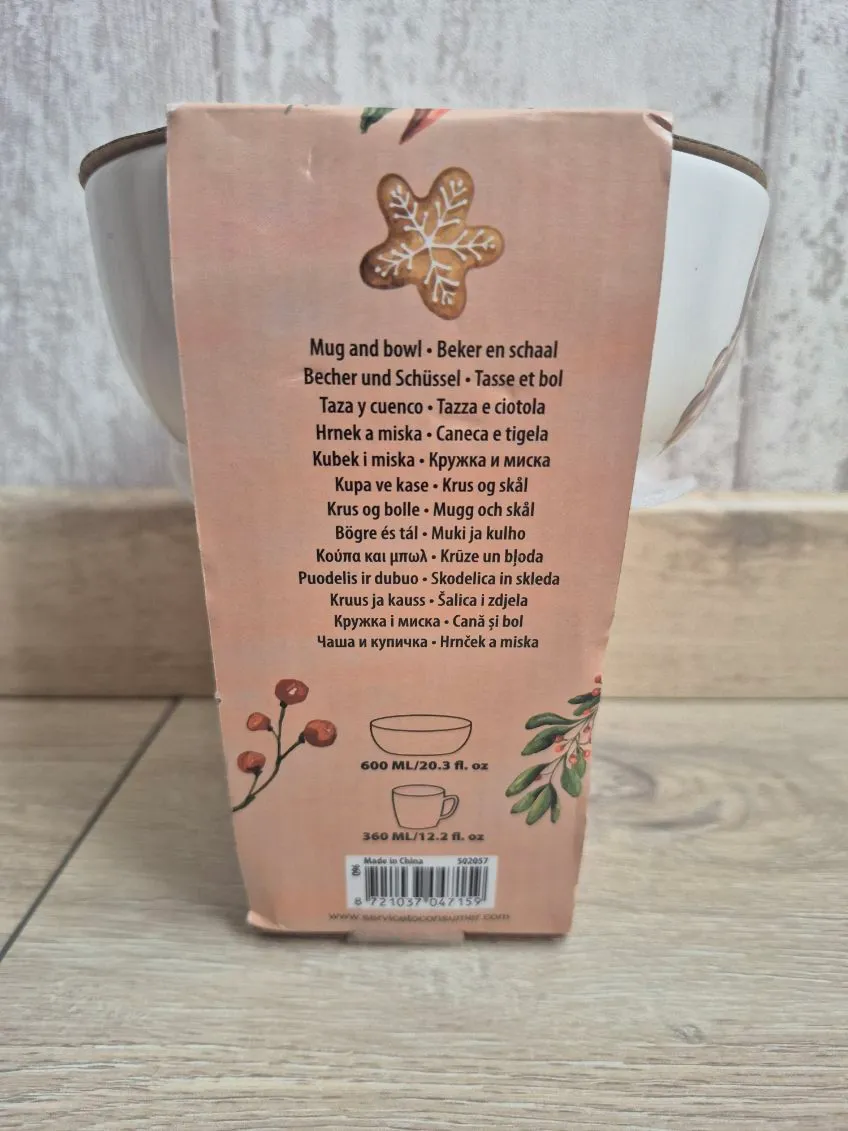 Tasse de 360 ml et bol de 600ml neuf /MD617 – sans 5