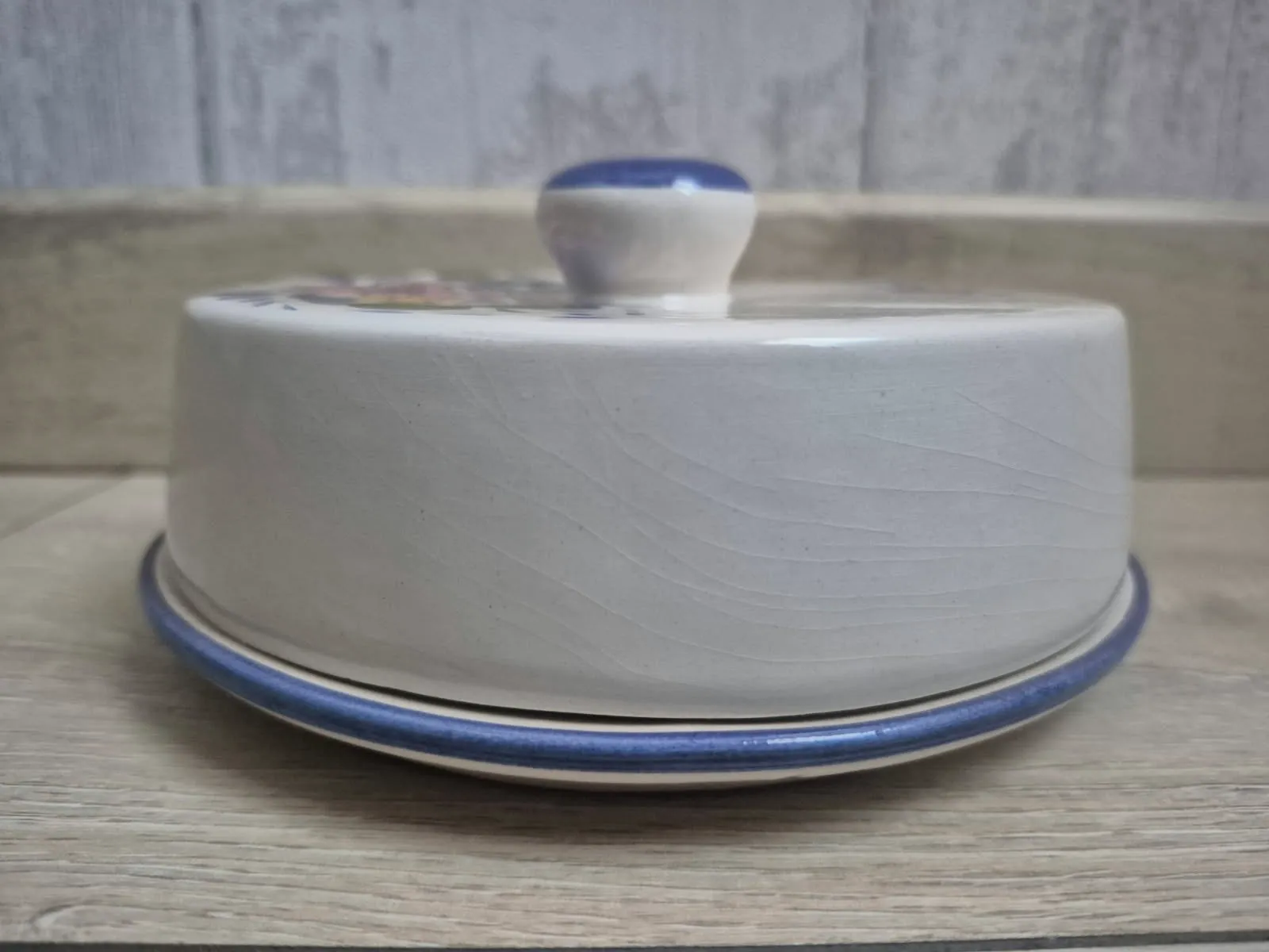 Plat à camembert vintage français, peint à la main / MD1776 – fait main 2