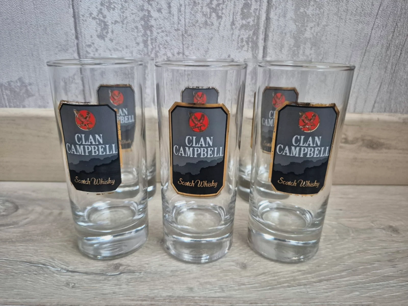 6 verres clan campbell de 13 cm de haut , 5 cm de diamètre / MD1343