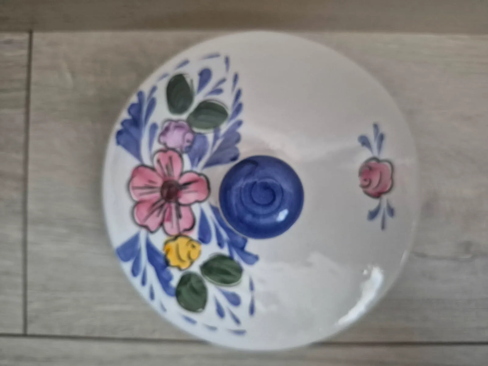 Plat à camembert vintage français, peint à la main / MD1776 – fait main 3