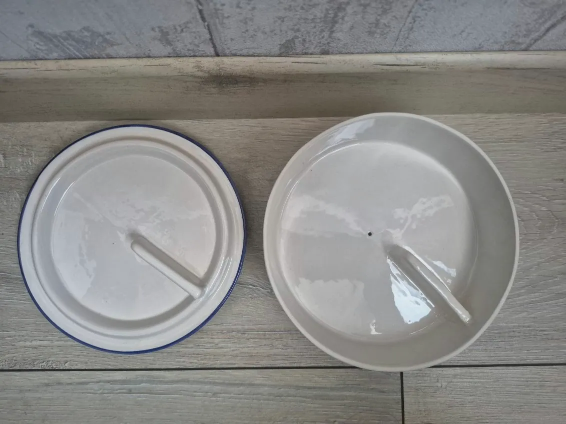 Plat à camembert vintage français, peint à la main / MD1776 – fait main 4