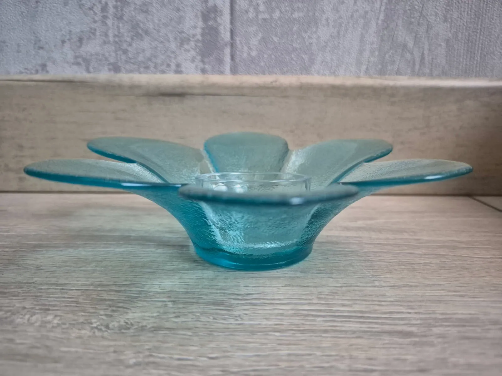 Photophore en verre vintage en forme de fleur à six pétales , fleur: 16 cm de di – sans marque 2