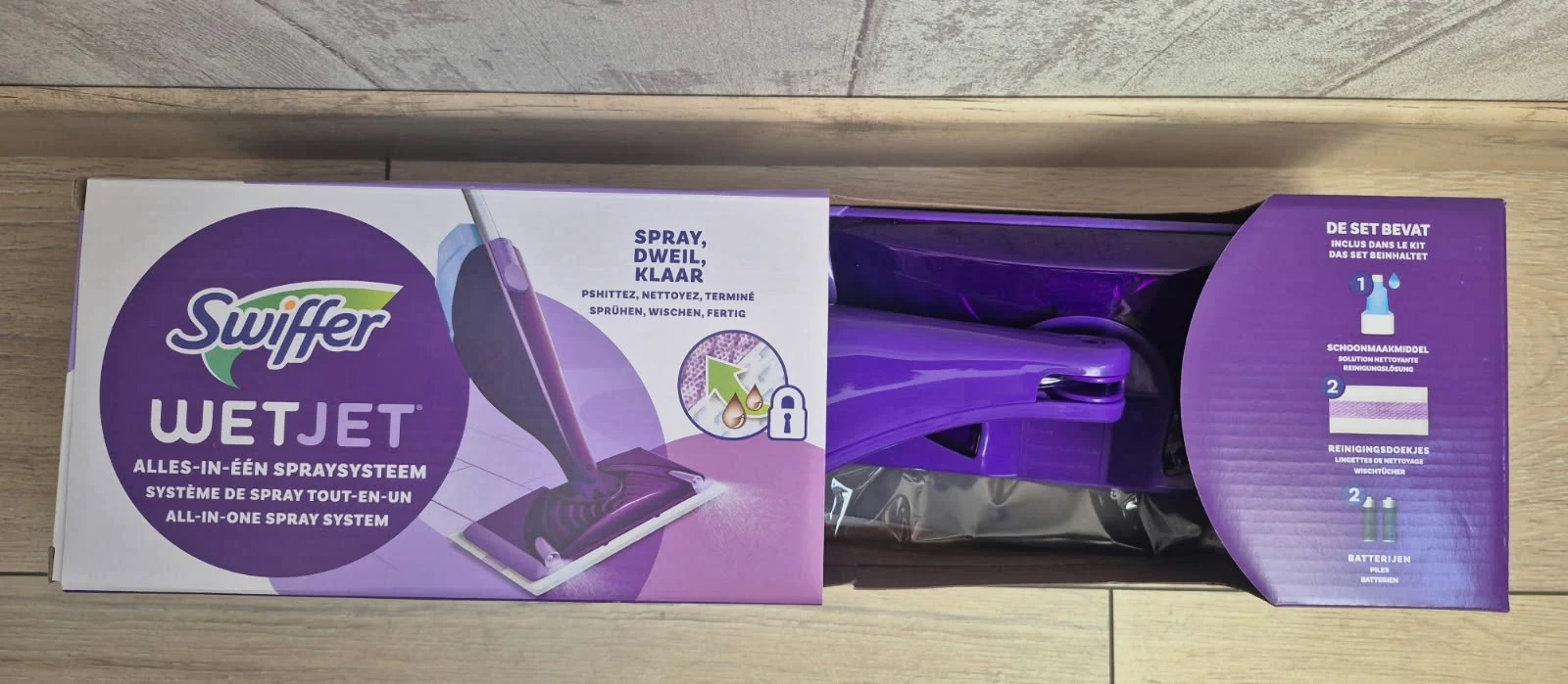 Kit de nettoyage Balai Pulverisateur Lingettes et Solution Nettoyante SWIFFER / 