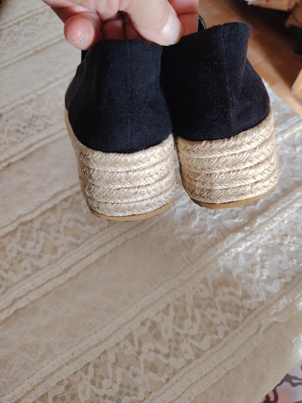 Alpargatas negras de plataforma – Talla 39 – taille 39 4