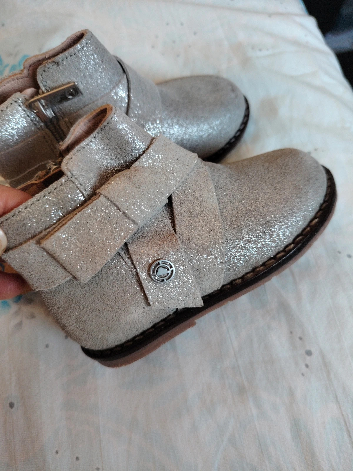Botines de piel Mayoral niña con purpurina - Talla 21 Nuevos con etiquetas – Mayoral – taille 21 3