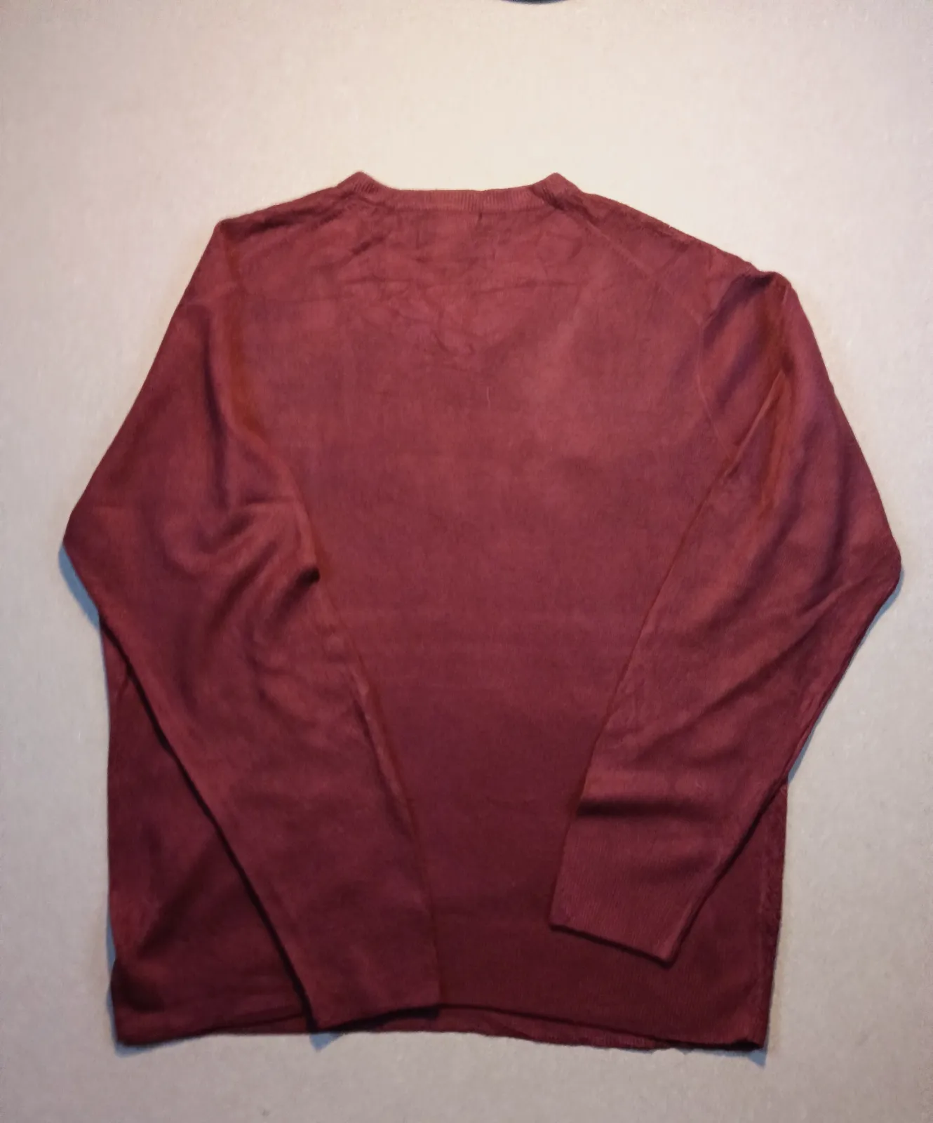Pull col V bordeaux en maille fine – Dockers – taille L 2